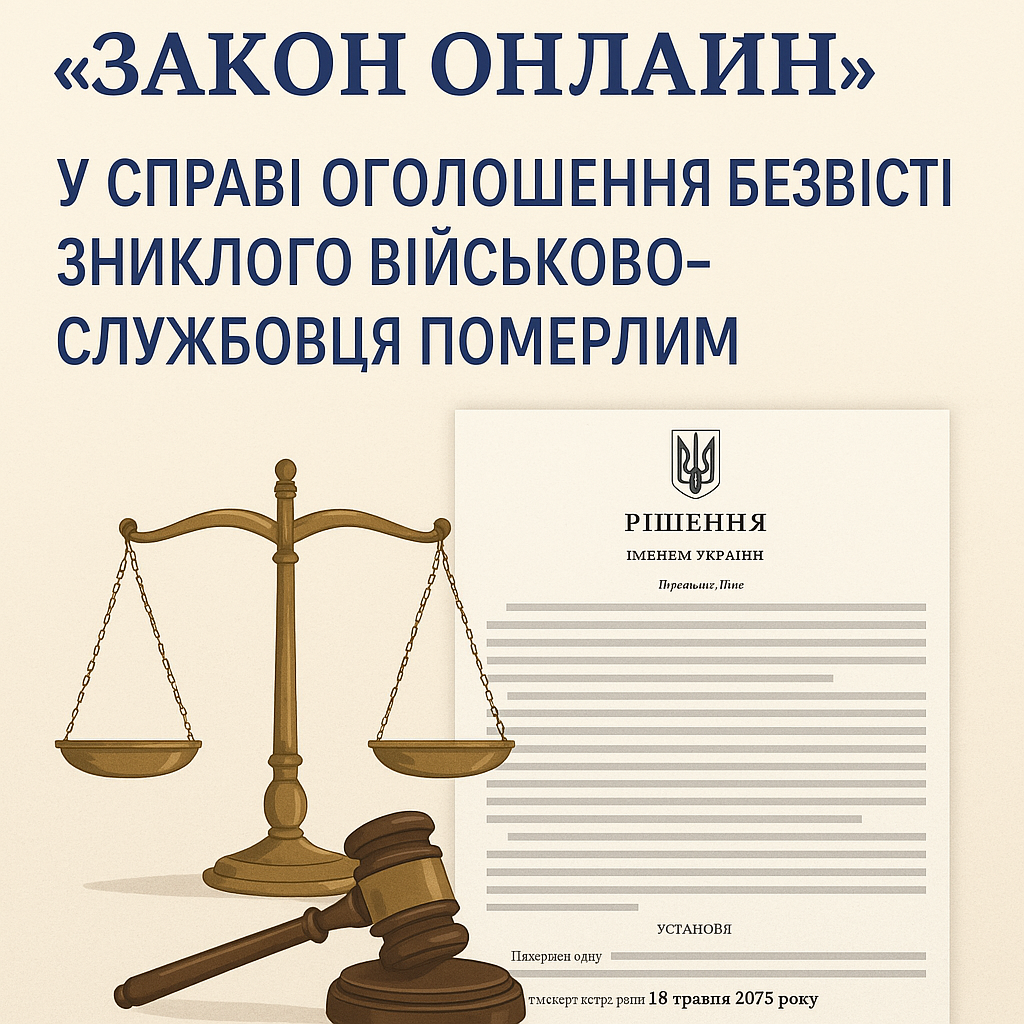 Оголошення безвісти зниклого військовослужбовця померлим